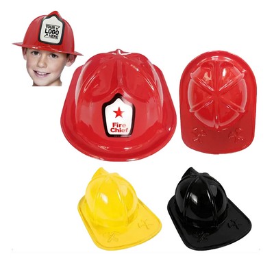 Fire Safety Week Giveaway Novelty Cosplay Hats PVC Children Kids Firefighter Helmet