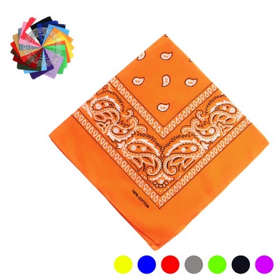 22" Orange Cotton Bandana
