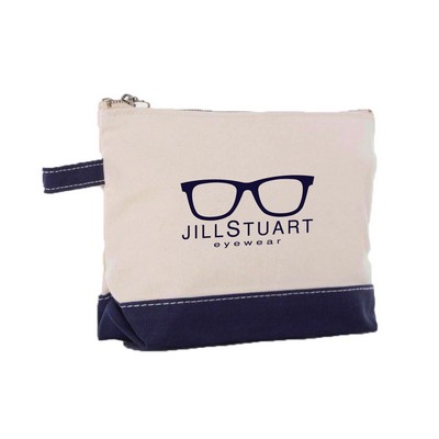 Cotton Canvas Cosmetic Pouch (1"x7"x3")