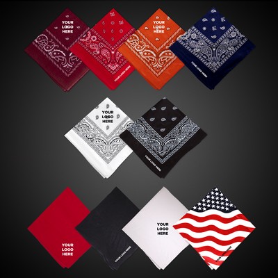 22" Silk Screen Cotton Bandana