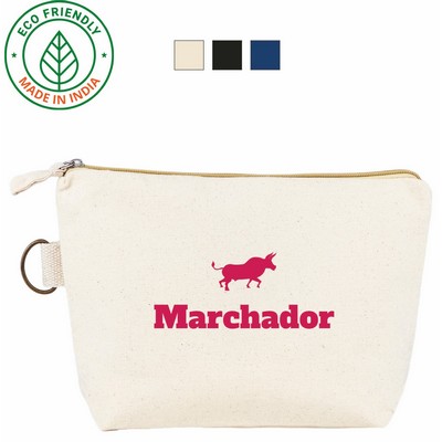 Canvas Zipper Pouch Cosmetic Accessory Travel Toiletry Promo Gift 11oz Eco Friendly Natural (11x7x3)