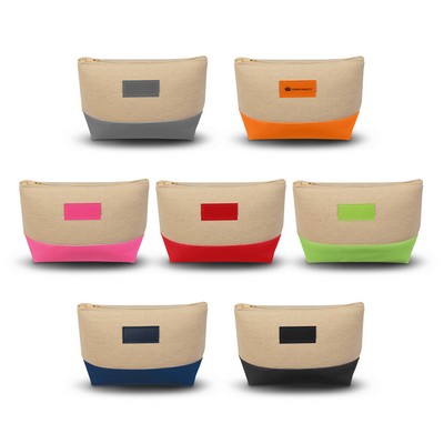Cotton Canvas Two-Tone Cosmetic Bag