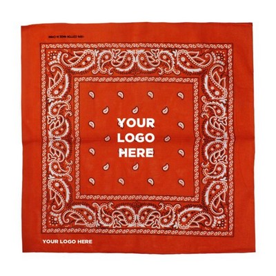 22" Blank Orange Cotton Bandana